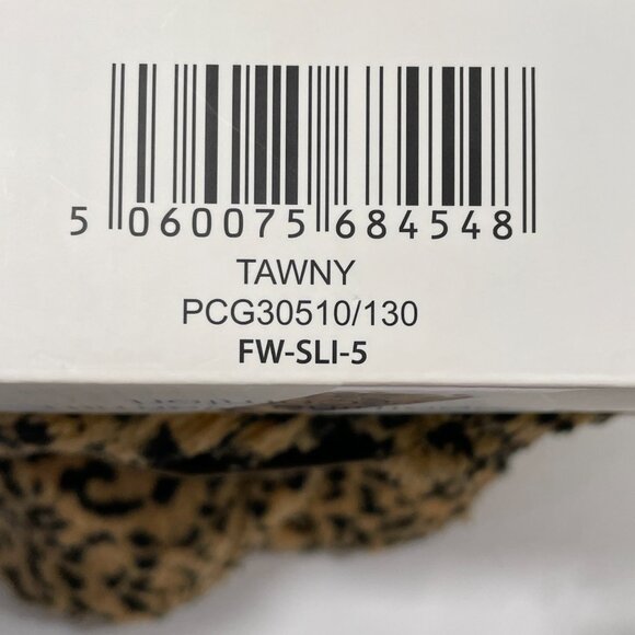 WARMIES Slippers (NWT) Microwaveable Leopard Print Faux Fur Lavender/Flax - 6-10 - Picture 5 of 6